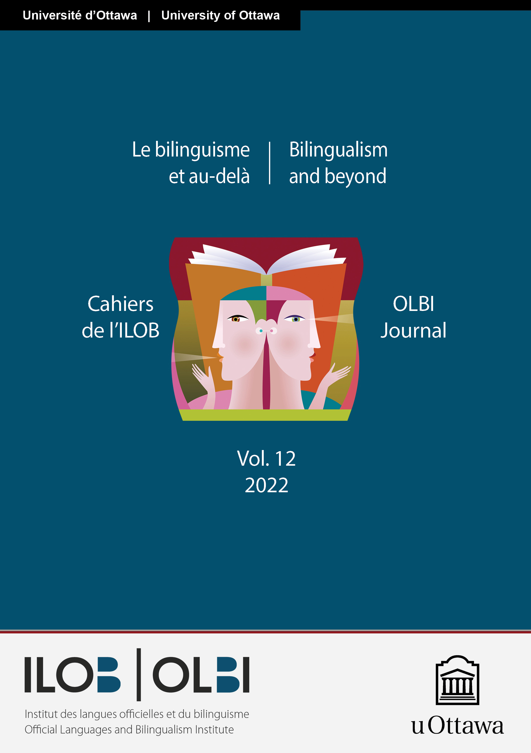 Couverture du volume 12 des Cahiers de l'ILOB, 2022: Le bilinguisme et au-delà / Cover page of OLBI Journal volume 12, 2022: Bilingualism and beyond